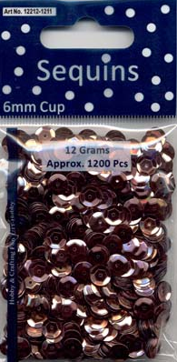 Pailletten 6 mm Bruin 12gr