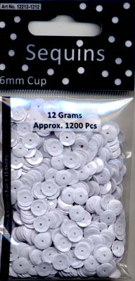 Pailletten 6 mm Wit 12gr