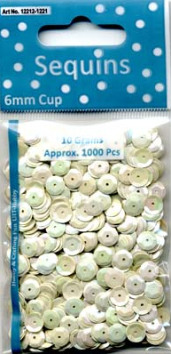 Pailletten 6 mm Wit Parelmoer 10gr