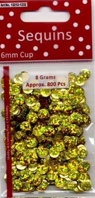 Pailletten 6 mm Disco Laser Goud 8gr