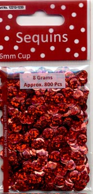 Pailletten 6 mm Disco Laser Rood 8gr