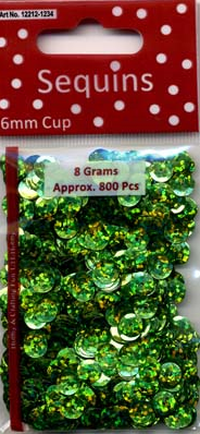 Pailletten 6 mm Disco Laser Groen 8gr