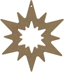 MDF Figuur Open Ster 12 Stralen 15 cm