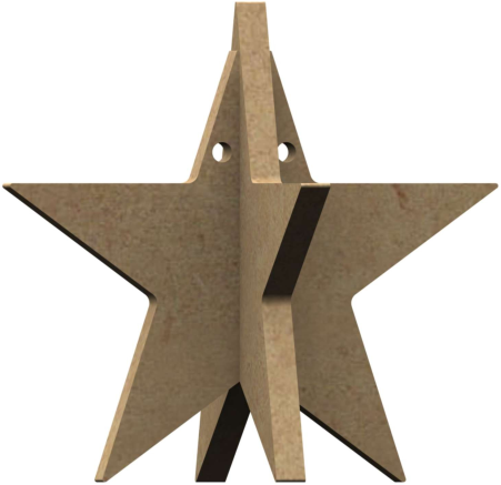 MDF Figuur 3D Ster 10 cm