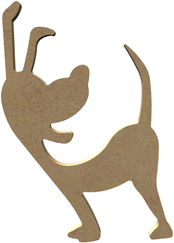MDF Figuur Vrolijke Staande Hond 15 cm