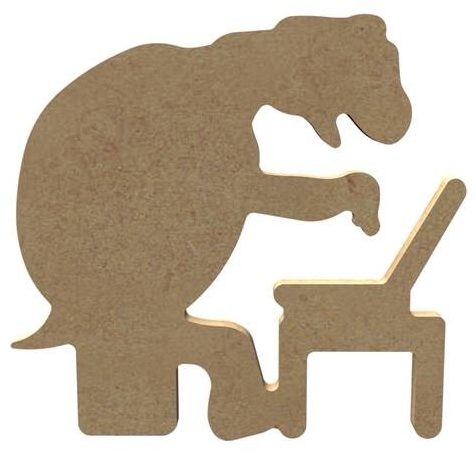 MDF Figuur Computerend Schildpad 15 cm