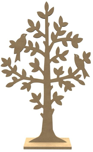 MDF Figuur Boom met Vogels 58 cm