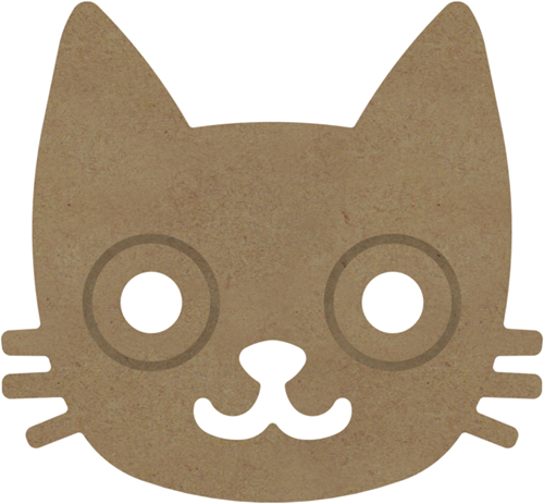 MDF Figuur Kattenkop 26 cm