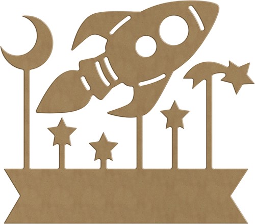Gomille MDF Figuur 29x25 cm Banner Space Ruimte