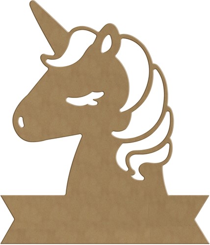 Gomille MDF Figuur Banner Unicorn 25x29 cm