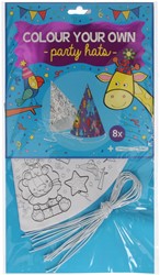 Wins Kleur je Eigen Feesthoedjes Set 8 stuks
