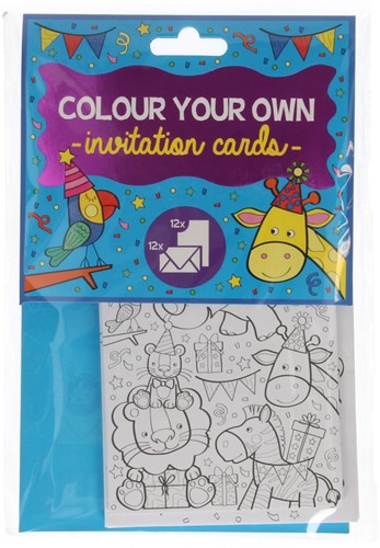 Wins Kleur je Eigen Uitnodigingskaarten Set 12 stuks