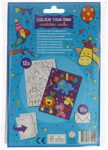 Wins Kleur je Eigen Uitnodigingskaarten Set 12 stuks-3