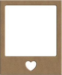 Gomille MDF Figuur 9x11 cm Polaroid met Hart