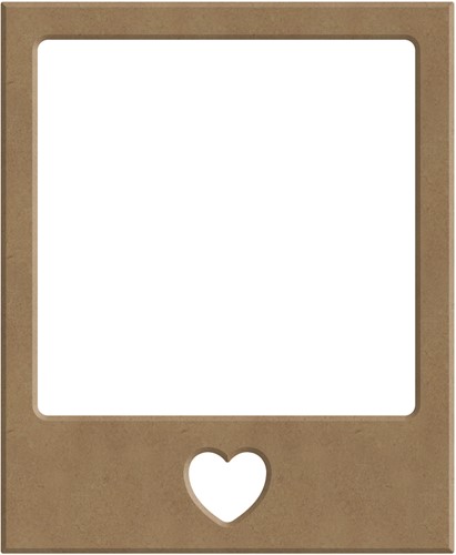 Gomille MDF Figuur 9x11 cm Polaroid met Hart