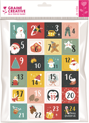 1 sheet of 24 advent stickers