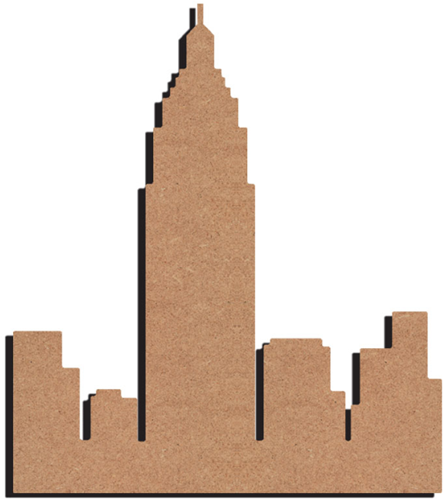 MDF Figuur Skyline Stad 26 cm