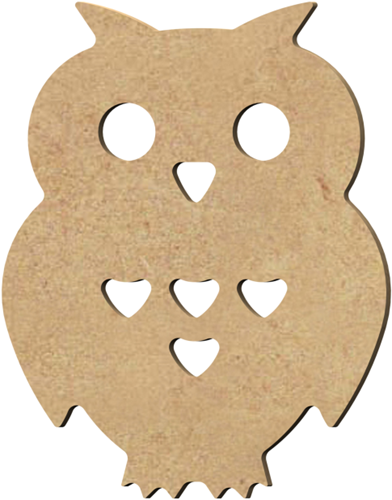 MDF Figuur Open Uil 10 cm