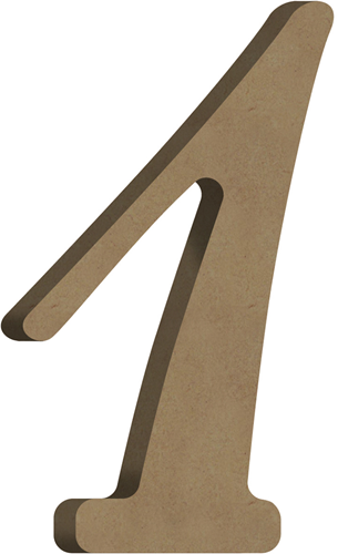 Gomille MDF Cijfer 1 6x10 cm