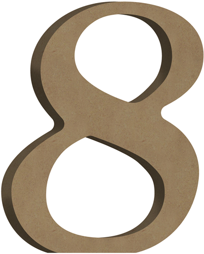 Gomille MDF Cijfer 8 8x10 cm