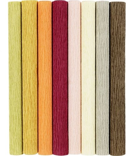 CC Crepe Paper, mute colours, 25x60 cm, Crêpe ratio: 180%, 105 g, 8 sheet/ 1 pack