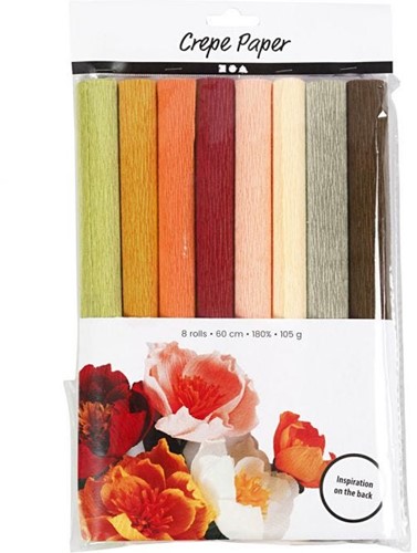 CC Crêpepapier Warme Tinten 8 stuks 25x60 cm-2