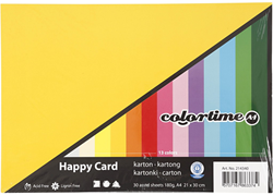 Colortime Gekleurd Karton A4 Happy 30 vel