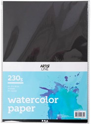 Artistline Aquarelpapier A4 300gr 10 vel Zwart