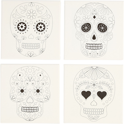CC Canvas with Print Skulls