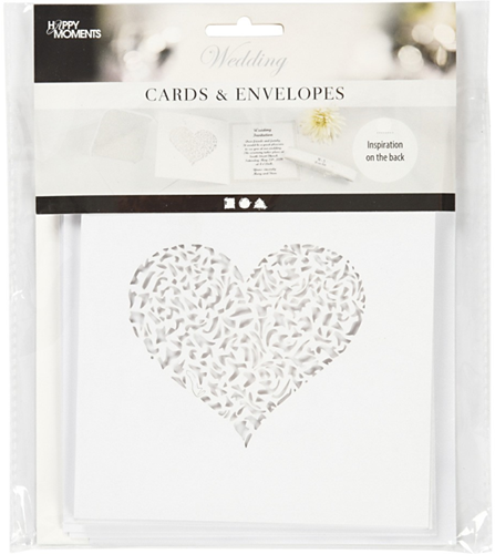 CC Card & Envelope, white, card size 13,5x13,5 cm, envelope size 14,5x14,5 cm, 240+110 g, 5 set/ 1 pack-3