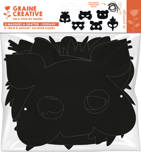 GC Scratch Art Dierenmaskers Set 6 stuks