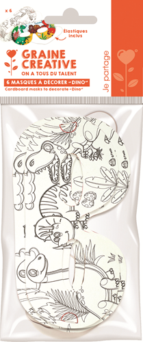 SET OF 6 DINO MASKS - TO BE COLORING