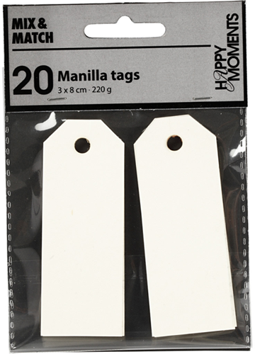 Manila Labels 3x8 cm Off-White 20 pieces-2