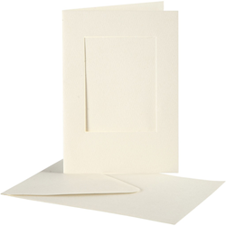 CC Passepartout Card, off-white, rectangular, card size 10,5x15 cm, envelope size 11,5x16,5 cm, 10 set/ 1 pack