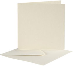 CC Cards And Envelopes, off-white, card size 12,5x12,5 cm, envelope size 13,5x13,5 cm, 10 set/ 1 pack