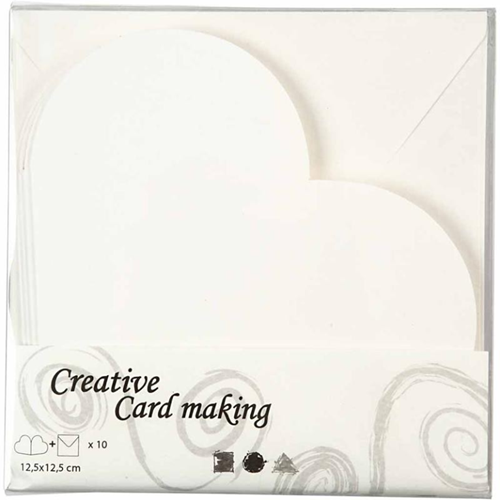 CC Kaarten & Enveloppen Hart 12,5x12,5 cm Off-white 10 stuks-2