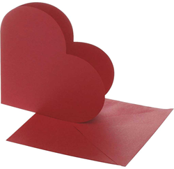 CC Kaarten & Enveloppen Hart 12,5x12,5 cm Rood 10 stuks