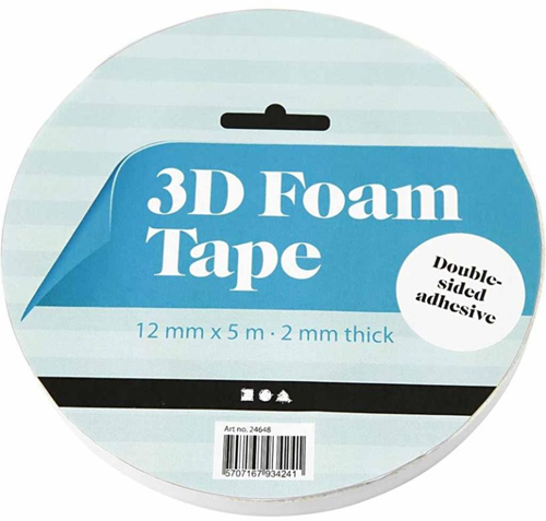 CC 3D Tape, W: 12 mm, thickness 2 mm, 5 m/ 1 roll-3