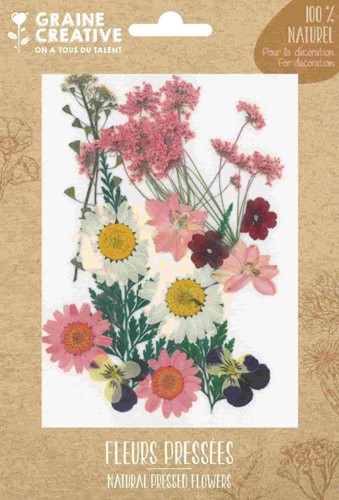 GC Natural Printed Flowers Pink Meadow 16 Pieces