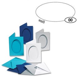 Folia Passepartoutcards Oval - 5 pieces + 5 envelopes - Wit