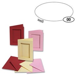 Folia Passepartout Cards - Rectangle - 5 pcs + 5 envelopes - White