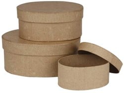 CC Papier Maché Ronde Dozen 3 stuks  H: 5+6,5+7,5 cm