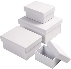 CC Rectangular Boxes, white, size 8,5x11,5+11x14 cm, H: 3,5+4,5+5,5+6,5 cm, 4 pc/ 1 set