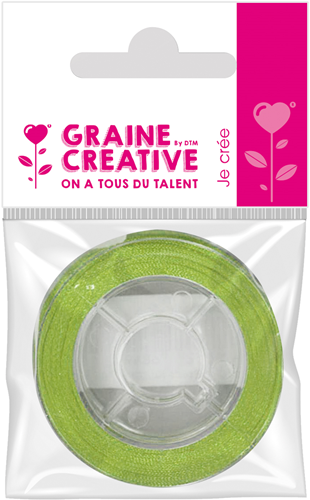 PACK OF 5 m X 6 mm LIME GREEN RIBBON-2