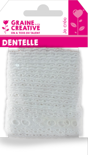 GC Gehaakt Kanten Lint Engels 26 mm 3 m Off-white