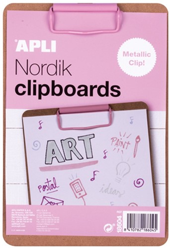 Apli Klembord Hout A5 Roze