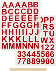 CC Rub-On Sticker Letters en Cijfers Rood