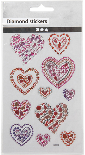 CC Diamond stickers, hearts, 10x16 cm, 1 sheet-2