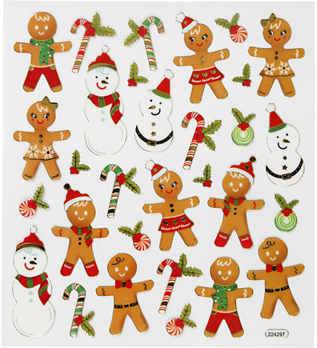 CC Stickervel Koekjes Figuren 15x16,5 cm 30 stuks