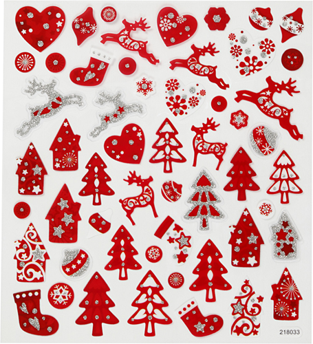 CC Stickervel Rode Kerst 15x16,5 cm 54 stuks